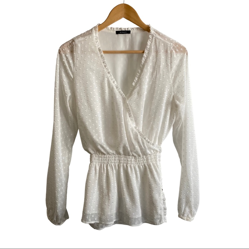 RW&CO. Long-Sleeve Ruffled Wrap Blouse